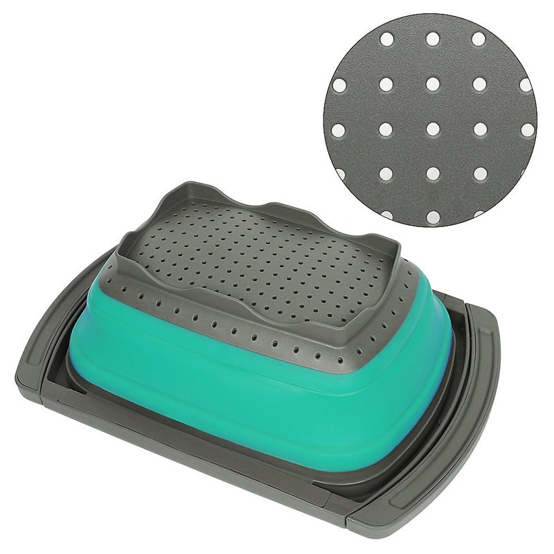 Qimh Colander collapsible, Colander Strainer Over The Sink Vegetable/Fruit Colanders Strainers With Extendable Handles, Folding Strainer for Kitchen,6 Quart - Image 3